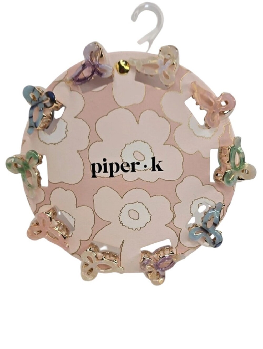 💕▪️piper k▪️ Mini Hair Metal Claw Clips Set Pink & Multicolor